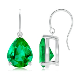 12x10mm AAA Pear-Shaped Emerald Solitaire Drop Earrings in P950 Platinum