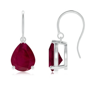 10x8mm A Pear-Shaped Ruby Solitaire Drop Earrings in P950 Platinum