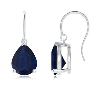 10x8mm A Pear-Shaped Blue Sapphire Solitaire Drop Earrings in P950 Platinum