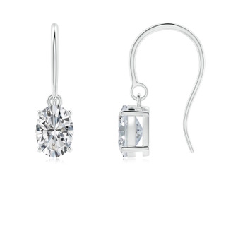 6.5x4.5mm HSI2 Oval Diamond Solitaire Drop Earrings in White Gold