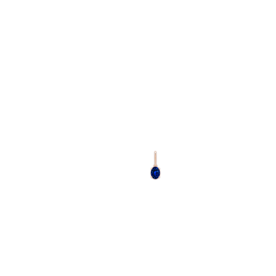 8x6mm AAAA Oval Blue Sapphire Solitaire Drop Earrings in Rose Gold ear