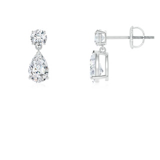 6x4mm GVS2 Pear-Shaped Diamond Drop Earrings in P950 Platinum