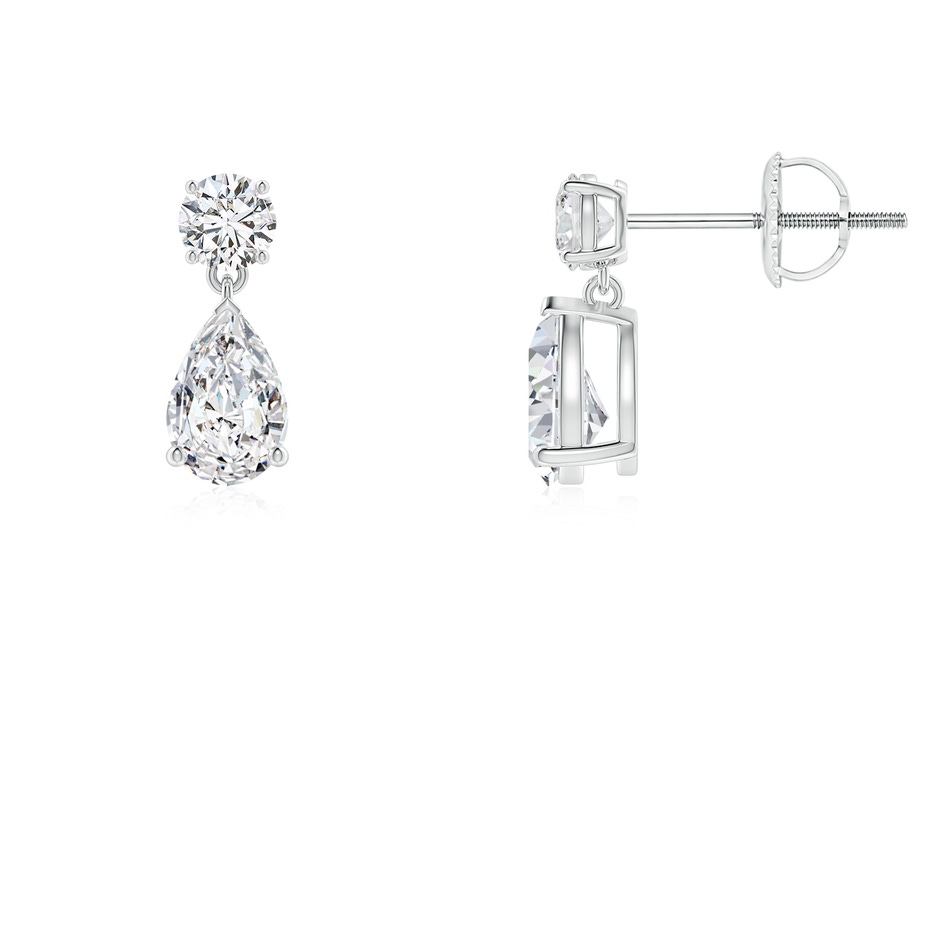 6x4mm HSI2 Pear-Shaped Diamond Drop Earrings in 18K White Gold 