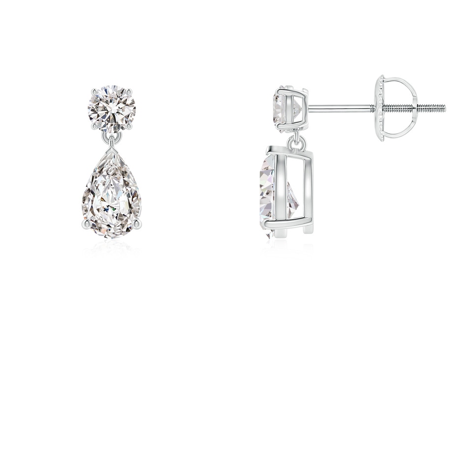 6x4mm IJI1I2 Pear-Shaped Diamond Drop Earrings in White Gold 