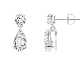 8x5mm GVS2 Pear-Shaped Diamond Drop Earrings in P950 Platinum