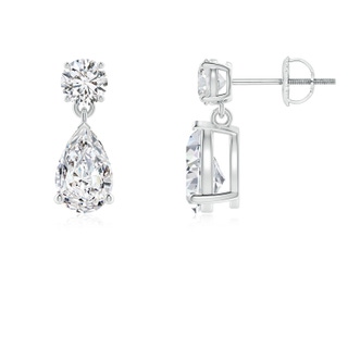 8x5mm HSI2 Pear-Shaped Diamond Drop Earrings in P950 Platinum