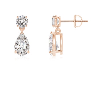 8x5mm IJI1I2 Pear-Shaped Diamond Drop Earrings in Rose Gold