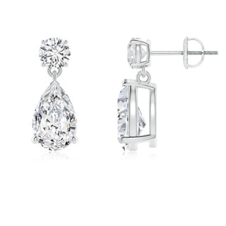 9.5x6mm HSI2 Pear-Shaped Diamond Drop Earrings in P950 Platinum