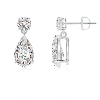 9.5x6mm IJI1I2 Pear-Shaped Diamond Drop Earrings in P950 Platinum