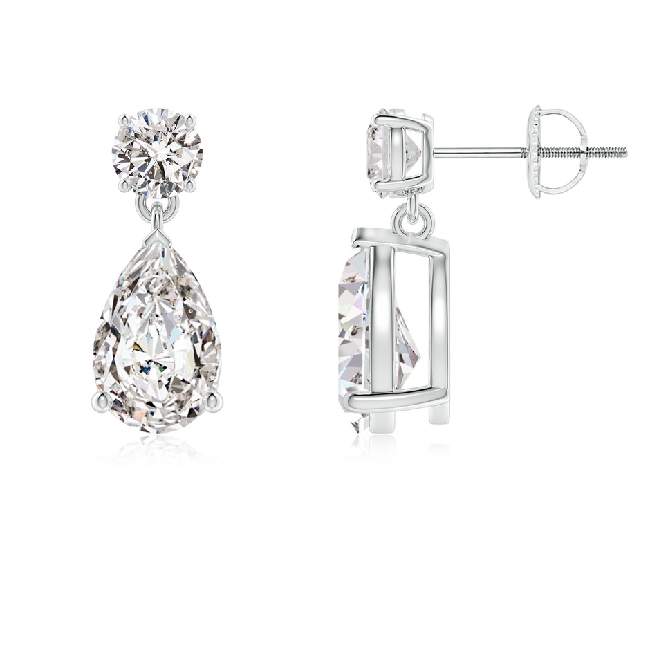 9.5x6mm IJI1I2 Pear-Shaped Diamond Drop Earrings in P950 Platinum 