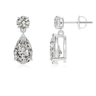 9.5x6mm KI3 Pear-Shaped Diamond Drop Earrings in P950 Platinum