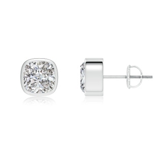 6.5mm IJI1I2 Classic Cushion Diamond Solitaire Stud Earrings in P950 Platinum