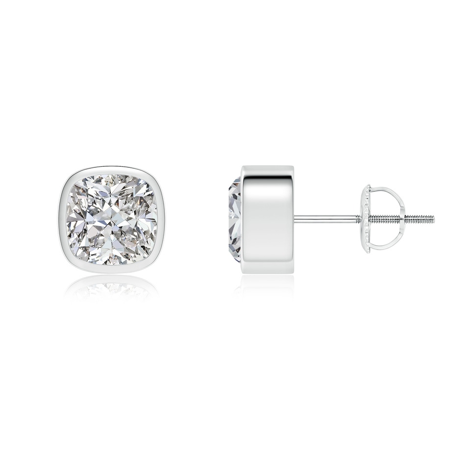 6.5mm IJI1I2 Classic Cushion Diamond Solitaire Stud Earrings in P950 Platinum 