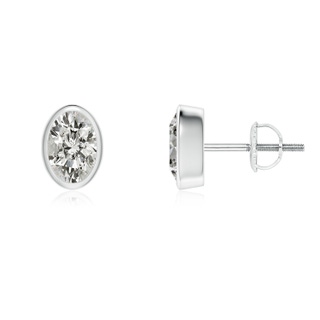 6.5x4.5mm KI3 Classic Oval Diamond Solitaire Stud Earrings in P950 Platinum