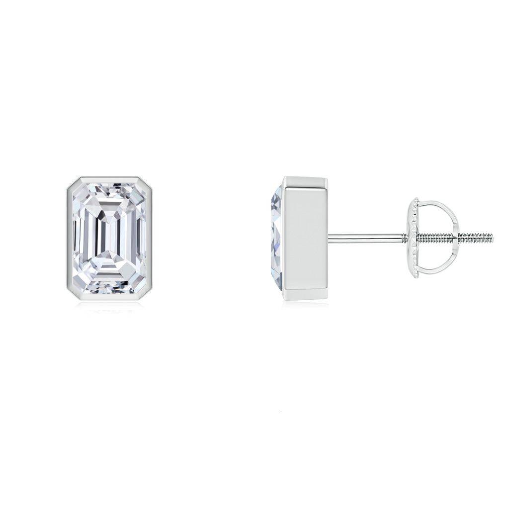 6.5x4mm HSI2 Classic Emerald-Cut Diamond Solitaire Stud Earrings in White Gold