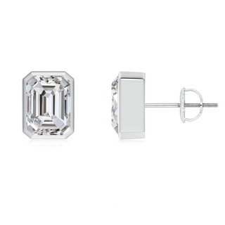 7.5x5.5mm IJI1I2 Classic Emerald-Cut Diamond Solitaire Stud Earrings in P950 Platinum