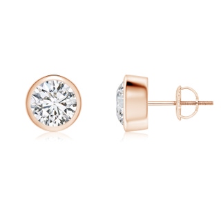 6.4mm HSI2 Classic Round Diamond Solitaire Stud Earrings in Rose Gold