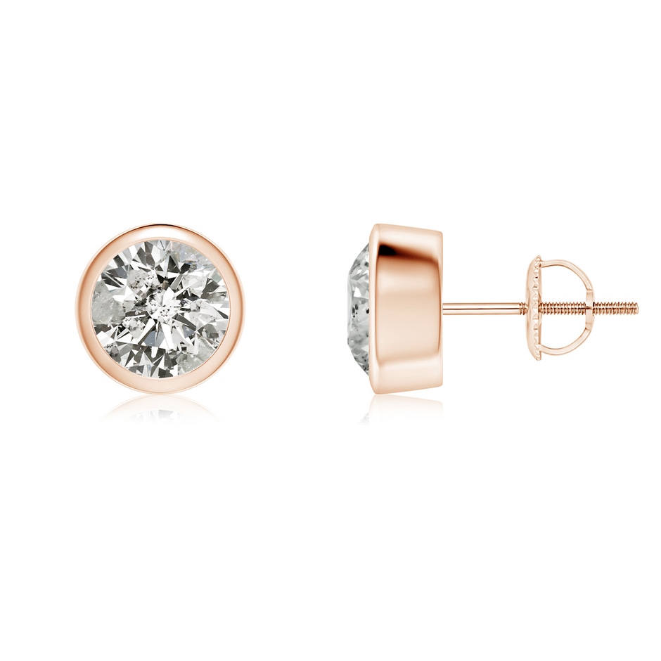 6.4mm KI3 Classic Round Diamond Solitaire Stud Earrings in Rose Gold 