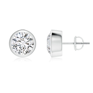 7.4mm HSI2 Classic Round Diamond Solitaire Stud Earrings in P950 Platinum