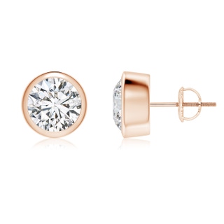 7.4mm HSI2 Classic Round Diamond Solitaire Stud Earrings in Rose Gold