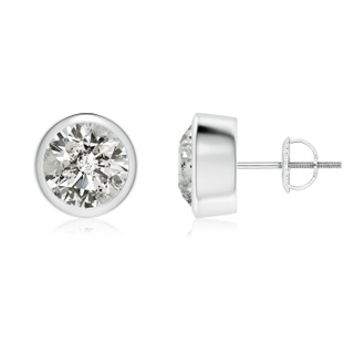 7.4mm KI3 Classic Round Diamond Solitaire Stud Earrings in P950 Platinum