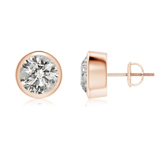 7.4mm KI3 Classic Round Diamond Solitaire Stud Earrings in Rose Gold