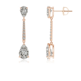 8x5mm KI3 Pear-Shaped Diamond Bar Drop Earrings in Rose Gold