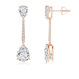 9.5x6mm HSI2 Pear-Shaped Diamond Bar Drop Earrings in Rose Gold