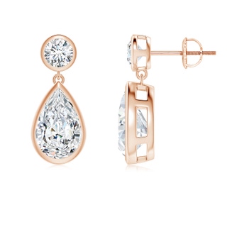 10x6.5mm GVS2 Bezel-Set Diamond Teardrop Earrings in Rose Gold