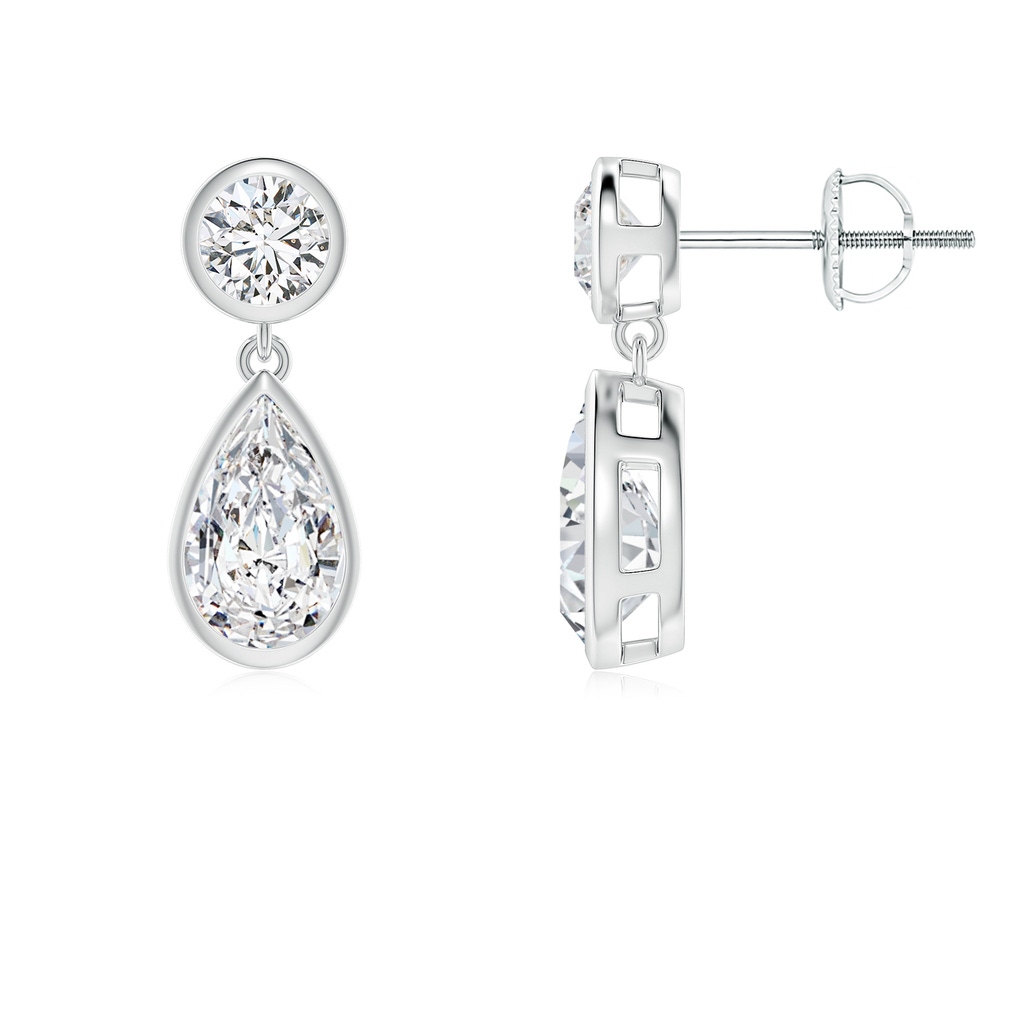 8x5mm HSI2 Bezel-Set Diamond Teardrop Earrings in White Gold