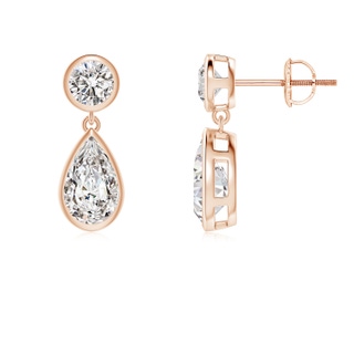 8x5mm IJI1I2 Bezel-Set Diamond Teardrop Earrings in Rose Gold