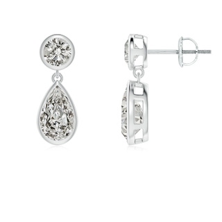 8x5mm KI3 Bezel-Set Diamond Teardrop Earrings in P950 Platinum