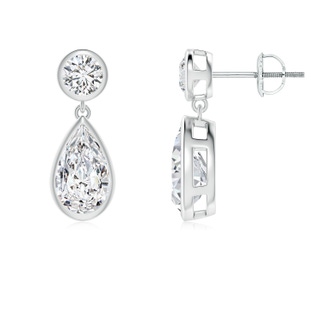 9x5.5mm HSI2 Bezel-Set Diamond Teardrop Earrings in P950 Platinum