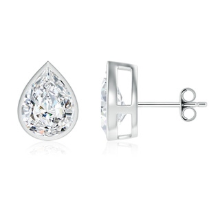 10x6.5mm GVS2 Bezel-Set Pear Diamond Solitaire Stud Earrings in P950 Platinum