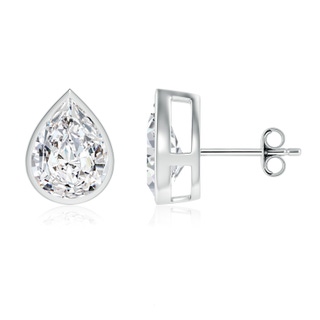 10x6.5mm HSI2 Bezel-Set Pear Diamond Solitaire Stud Earrings in P950 Platinum