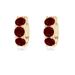 Hoops Yellow Gold Ruby Earrings