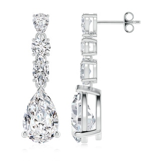 10x6.5mm HSI2 Multi-Shape Diamond Dangle Earrings in P950 Platinum