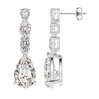 10x6.5mm IJI1I2 Multi-Shape Diamond Dangle Earrings in P950 Platinum