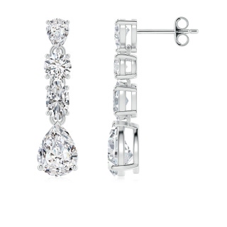 7x5mm HSI2 Multi-Shape Diamond Dangle Earrings in P950 Platinum