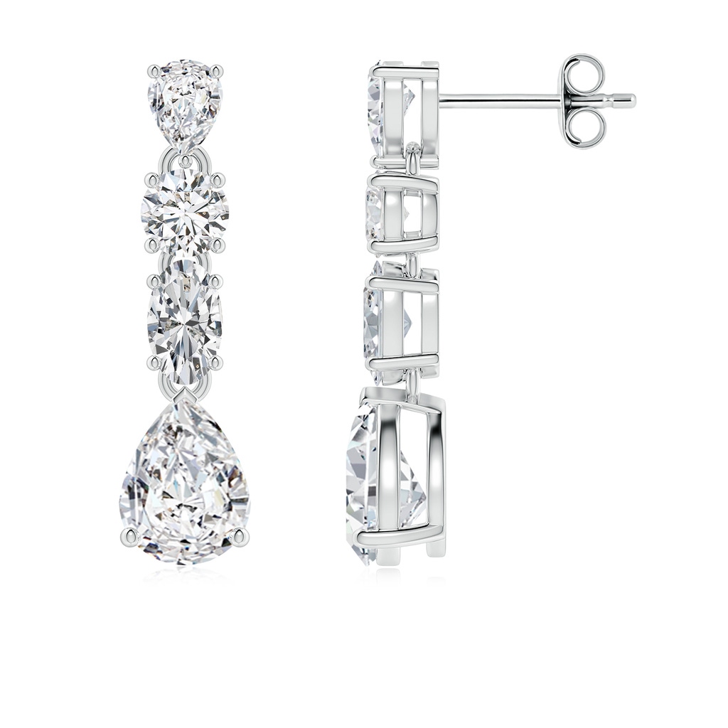 7x5mm HSI2 Multi-Shape Diamond Dangle Earrings in White Gold