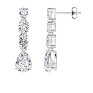 7x5mm HSI2 Multi-Shape Diamond Dangle Earrings in White Gold