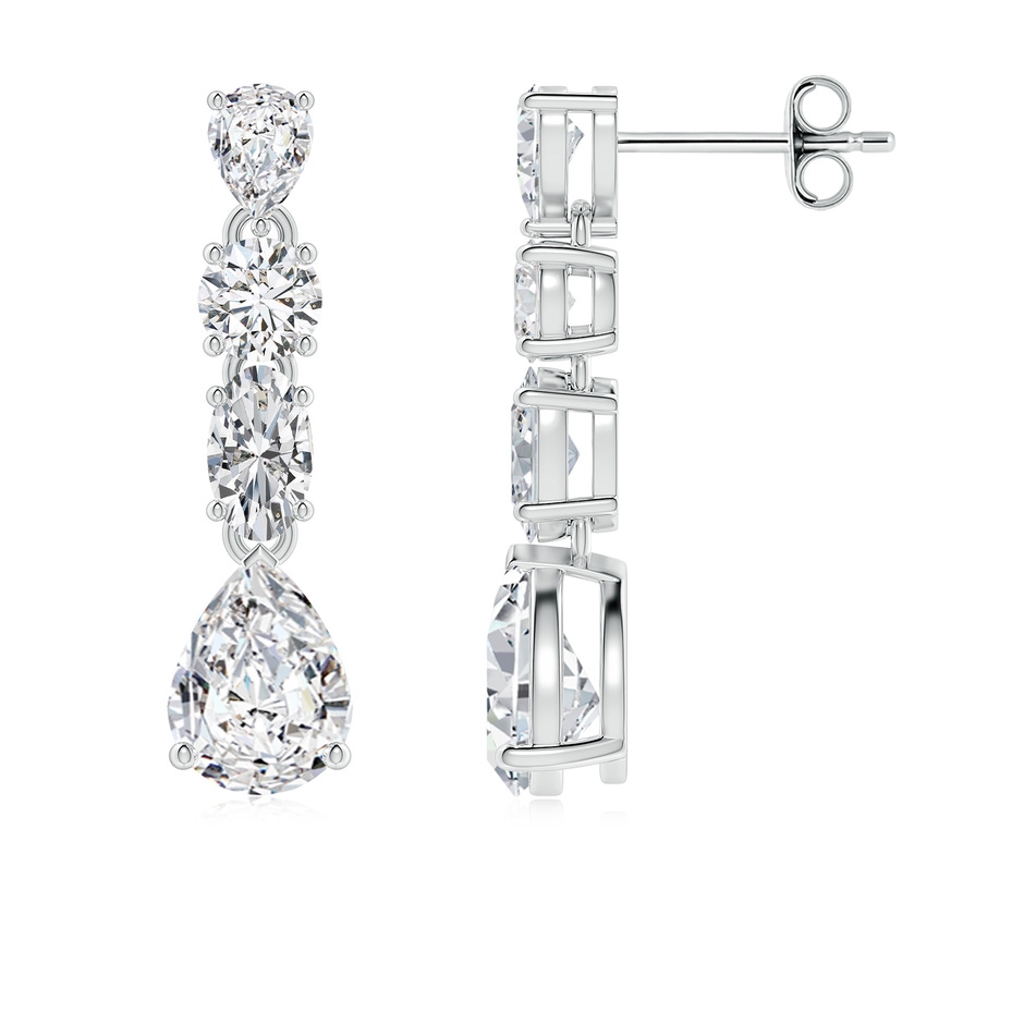 7x5mm HSI2 Multi-Shape Diamond Dangle Earrings in White Gold 