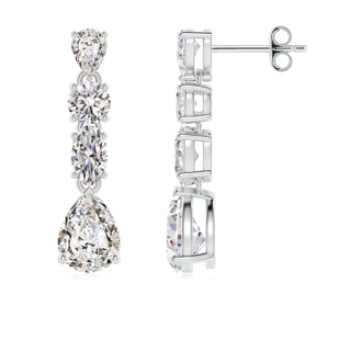 7x5mm IJI1I2 Multi-Shape Diamond Dangle Earrings in P950 Platinum