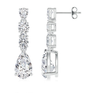 9x5.5mm HSI2 Multi-Shape Diamond Dangle Earrings in P950 Platinum