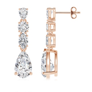 9x5.5mm HSI2 Multi-Shape Diamond Dangle Earrings in Rose Gold