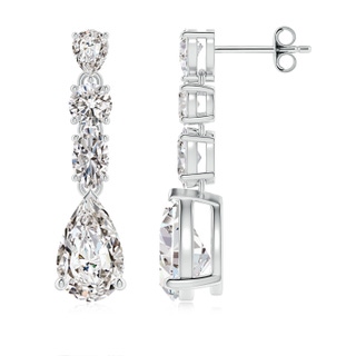 9x5.5mm IJI1I2 Multi-Shape Diamond Dangle Earrings in P950 Platinum