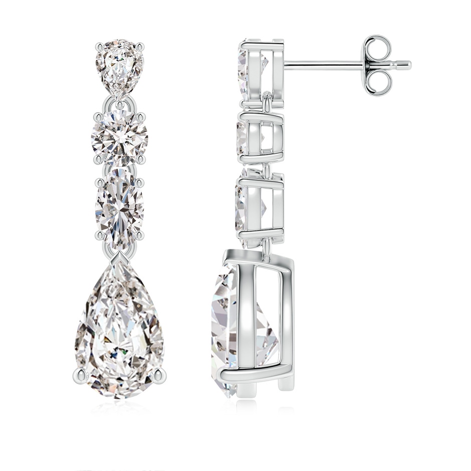 9x5.5mm IJI1I2 Multi-Shape Diamond Dangle Earrings in P950 Platinum 