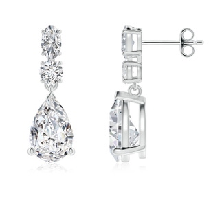 10x6.5mm HSI2 Pear Diamond Dangle Earrings in P950 Platinum