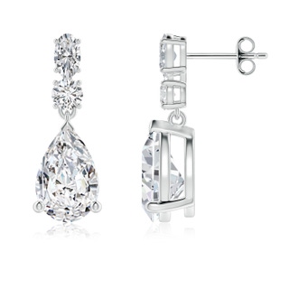 11x7mm HSI2 Pear Diamond Dangle Earrings in P950 Platinum