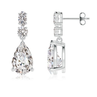 11x7mm IJI1I2 Pear Diamond Dangle Earrings in P950 Platinum